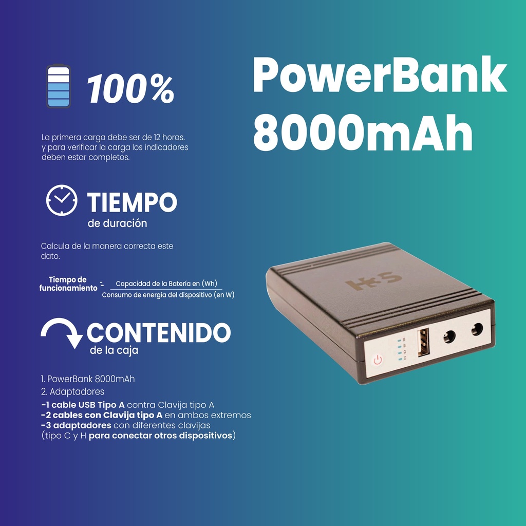 Batería portátil para celular Mini UPS + Powerbank